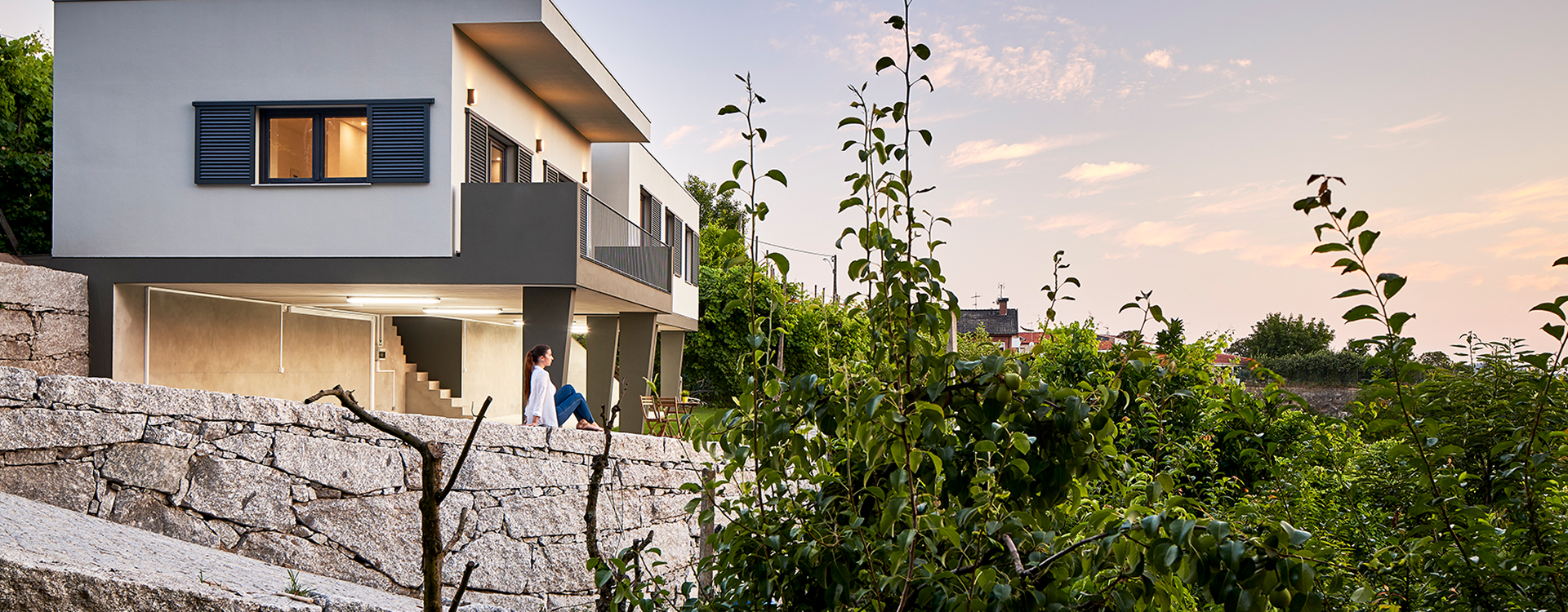 Dreamdomus — Casa modular ao pôr-do-sol